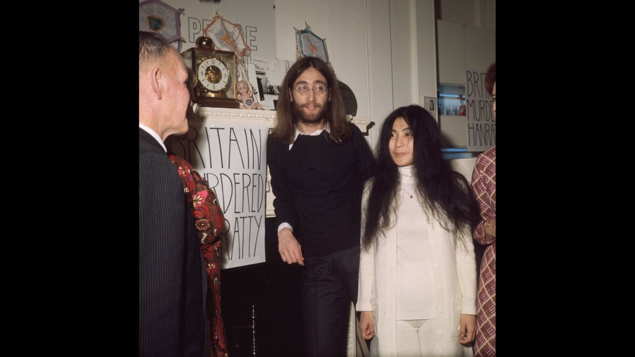 John Lennon -- seen here in 1969 with his wife, Yoko Ono -- was shot and killed in December 1980 outside of his apartment building in New York by Mark David Chapman. Chapman remains jailed.