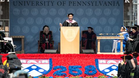 The Grammy-winning singer and songwriter delivered the commencement address at the University of Pennsylvania on May 19. Legend graduated from Penn in 1999. Here, he receives an honorary doctorate of music during the commencement ceremony.