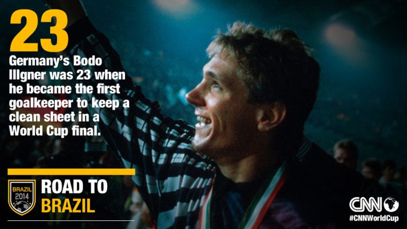 Part of the West Germany squad that went on to win Italia '90, Illgner became the first goalkeeper to keep a clean sheet in a World Cup final when they beat Argentina 1-0.