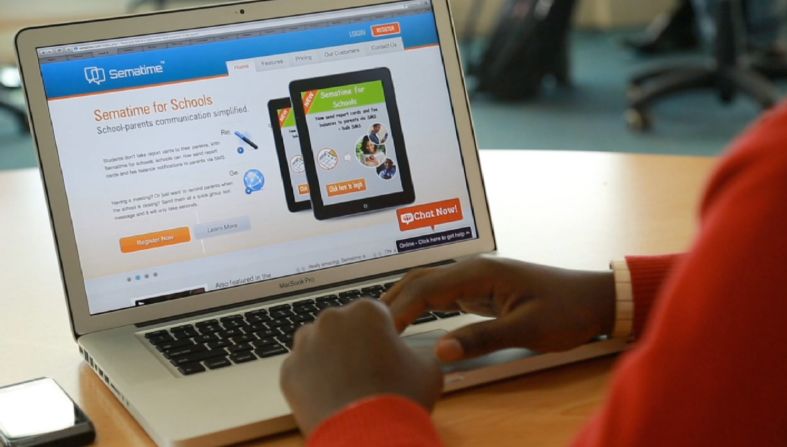 One of his biggest customers are schools, which use Sematime to send report cards directly to parents' mobile phones. The 26-year-old got the idea while at university in Nairobi, where he studied computer science.