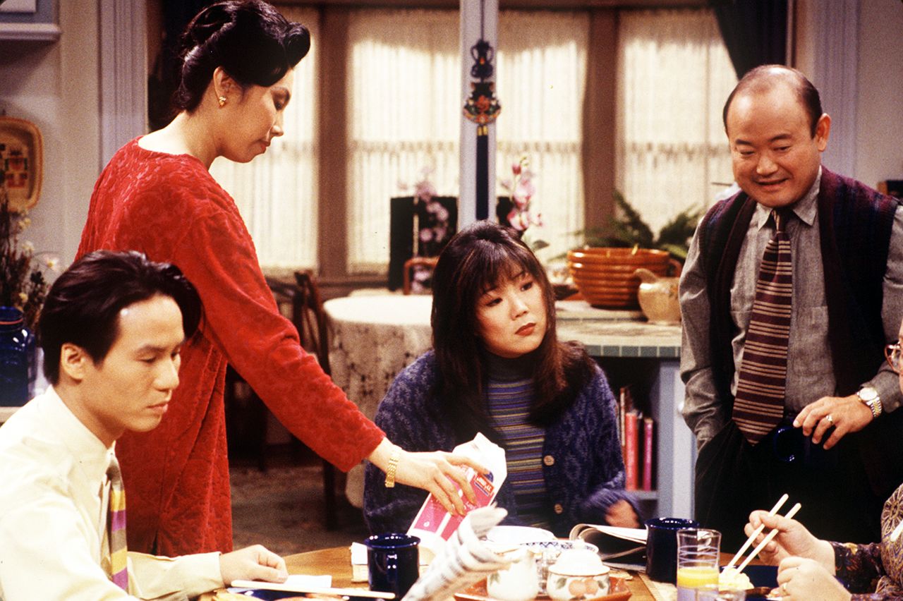Margaret Cho, center, starred in the short-lived sitcom <a href="http://www.youtube.com/watch?v=I4Q8HhKT3MY" target="_blank" target="_blank">"All-American Girl"</a> in 1994, the first network program featuring a Korean American family. Critics -- and Cho --  <a href="http://qz.com/208265/20-years-ago-i-helped-kill-the-asian-american-family-comedy-today-my-son-may-help-bring-the-genre-back-to-life/" target="_blank" target="_blank">panned the program</a>. But recently, there have been more prime time shows that feature Asian American leads. 