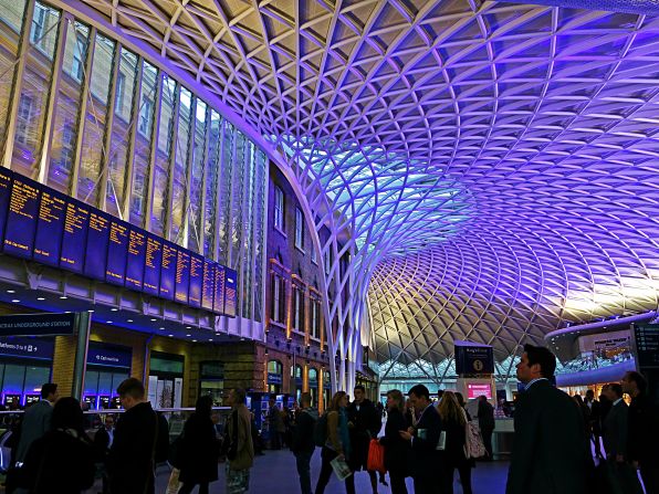 Although London's <a href="index.php?page=&url=http%3A%2F%2Fwww.networkrail.co.uk%2Flondon-kings-cross-station%2Fhistory%2F" target="_blank" target="_blank">King's Cross</a> railway station in opened in 1852, its new 1,700-ton steel and glass dome has given it a breathtakingly futuristic edge. Many know this station as the location of the fictional "Platform 9 3/4" in the Harry Potter novels, like <a href="index.php?page=&url=http%3A%2F%2Fireport.cnn.com%2Fdocs%2FDOC-1133688">Timothy Holm</a>, who took this photo. 