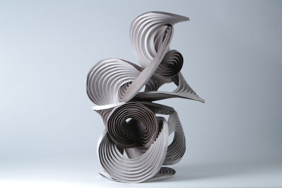 Erik and Martin Demaine created this swirling work. Nguyen says they are among the only origami artists to cross over into the mainstream. "[They] have a few pieces which are part of The Museum of Modern Art's permanent collection," she says.