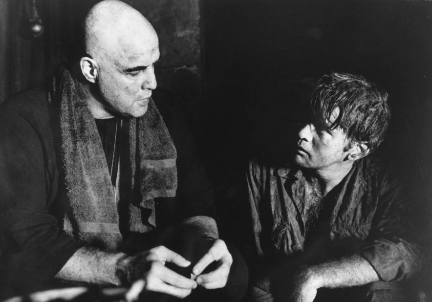 Marlon Brando (left) as Colonel Kurtz and Martin Sheen as Captain Willard in Francis Ford Coppola's Vietnam film '"Apocalypse Now'."