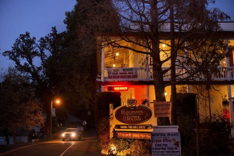Wildfires are a threat to the Groveland Hotel, built after gold was found in California's Sierra foothills, sparking the nation's biggest gold rush.