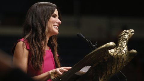 Sandra Bullock was the surprise commencement speaker at Warren Easton Charter High School's graduation in New Orleans on May 19. She has supported the school since shortly after Hurricane Katrina in 2005. Her advice? "Stop worrying so much. Stop being scared of the unknown, because anything I worried about didn't happen," Bullock told the graduates. Also: "Do not pick your nose in public."