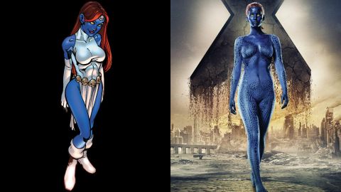 Jennifer Lawrence plays the younger Mystique, taking over the role from Rebecca Romijn in the earlier films. She's far from the only blue mutant, however.