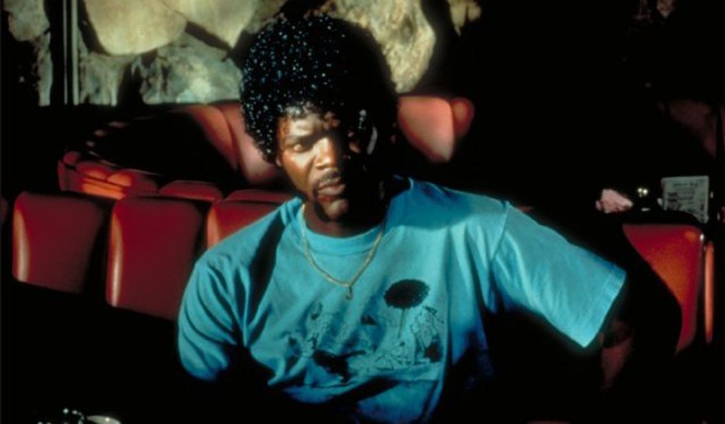 Samuel L. Jackson as hitman Jules Winnfield in "Pulp Fiction." Jules and Vincent Vega (John Travolta) are out to retrieve a suitcase stolen from their employer, mob boss Marsellus Wallace. 
