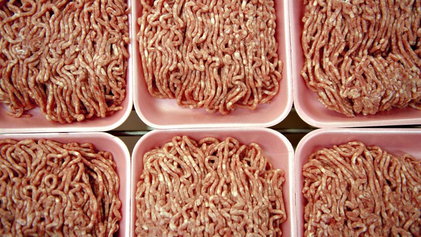 Ground beef is displayed for a photograph in the meat department of a supermarket in Princeton, Illinois, U.S., on Thursday, April 26, 2012. The first time mad cow disease appeared in the U.S., beef exports plunged 82 percent. More than eight years later, the discovery of an infected dairy cow in California may do little to prevent shipments from surging to a record for a second straight year. Photographer: Daniel Acker/Bloomberg via Getty Images