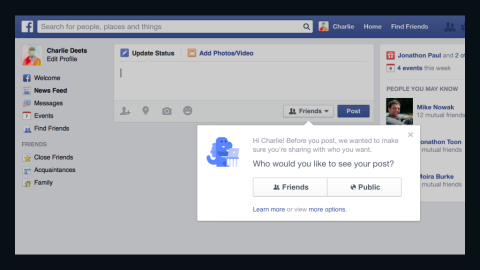 On Thursday Facebook bowed to privacy concerns by making new users' privacy settings default to "Friends" instead of "Public." The new feature also walks existing users through privacy settings, letting them make changes if they so desire. Read on for more stats about Facebook, which turned 10 in February.