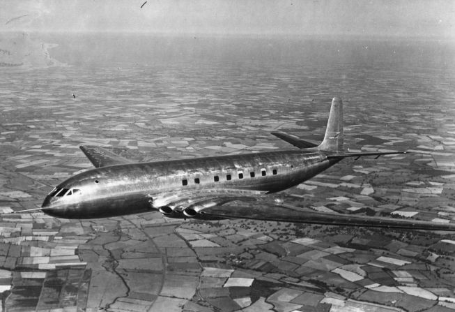 1952: The "de Havilland Comet," designed by British aviation pioneer Captain Sir Geoffrey de Havilland, was the first commercial jet airliner to go into production and made its commercial debut in 1952.