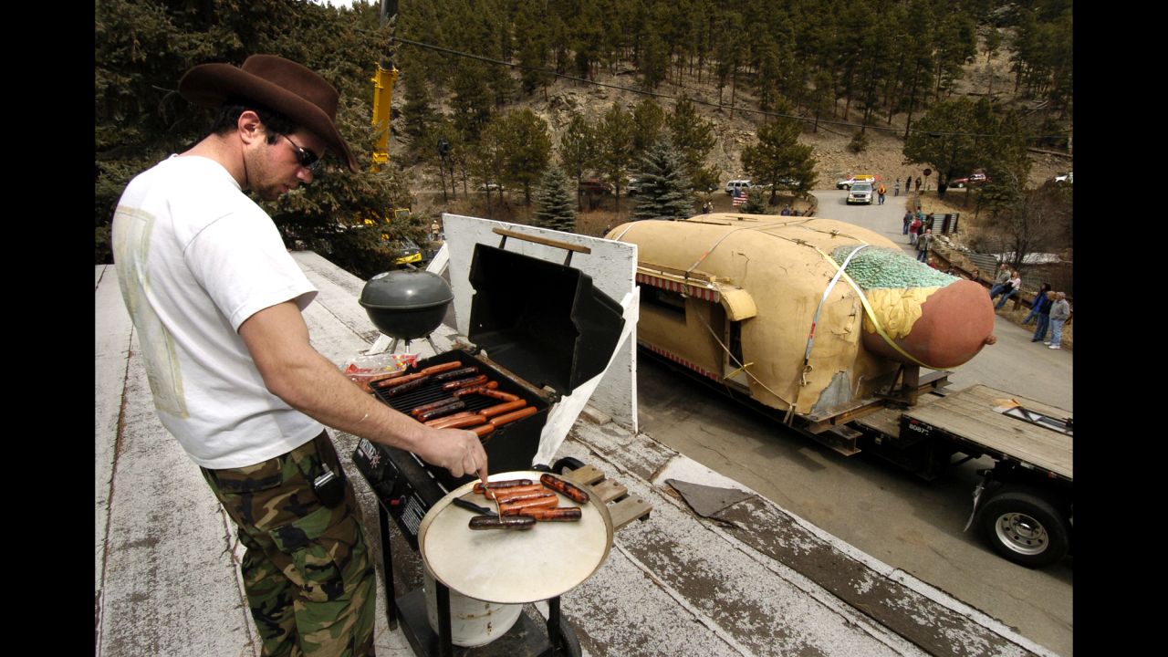 The famous Coney Island hot dog stand in Aspen Park, Colorado, moved to the town of Bailey, Colorado, in 2006.