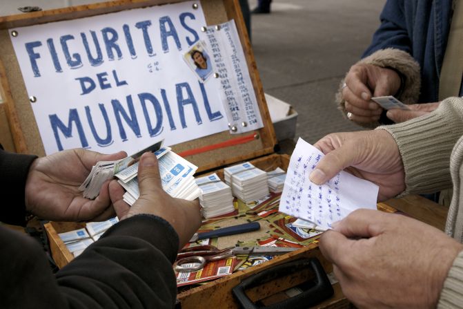 English, Spanish, German -- different languages but one common goal. The sticker market is worth millions to Panini.