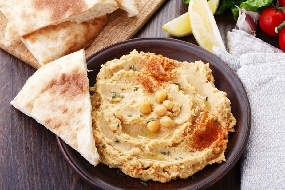 A cup of hummus has 15 grams of fiber. Made of chickpeas and spices, hummus makes a great snack. Use whole-wheat pita points to boost the fiber even more.