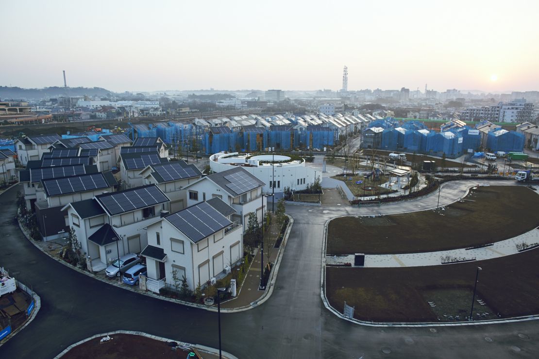 Japan's Fujisawa SST is a solar powered city built by Panasonic and designed to be shaped like a leaf.