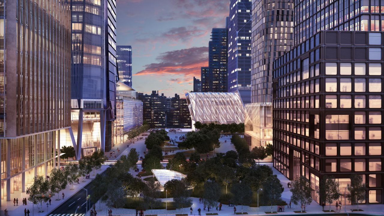 An artist rendering of New York's Hudson Yards smart city project currenly under construction.