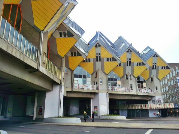 The Cube Houses in Rotterdam and Helmond in the Netherlands were designed to open up space on the floor by creating living spaces up on the roof. <a href="index.php?page=&url=http%3A%2F%2Fireport.cnn.com%2Fdocs%2FDOC-1125497">Thai Dang </a>was intrigued to learn that people live inside these geometric homes.