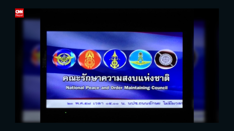 Booky Bookin of Bangkok says that every channel on his TV currently shows this image, including when he tries to turn to CNN.