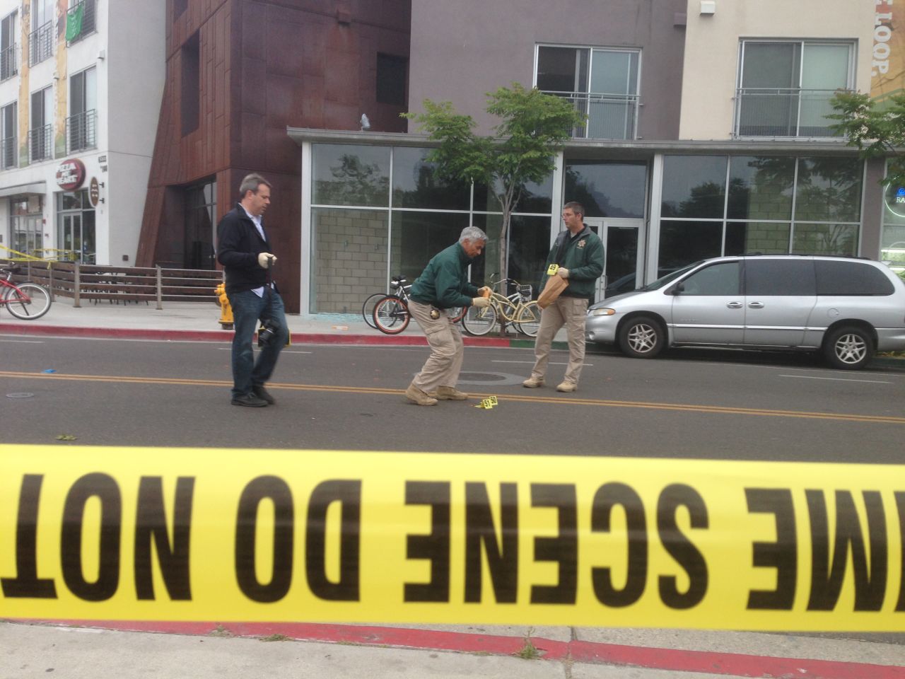 The crime scene in the aftermath of the shooting. 