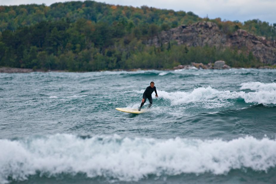 From Minnesota to Illinois to Michigan, the Great Lakes' waves have made them an unexpected haven for surfers, with northern Lake Superior known to be the best place to hang ten. 