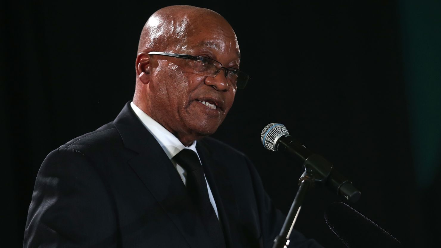 South African President Jacob Zuma speaks in December as part of the ceremonies for Nelson Mandela's funeral.