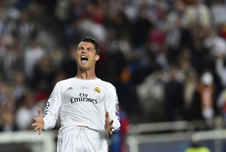 Cristiano Ronaldo shows his frustration as he tries to get his team back into the Champions League final.