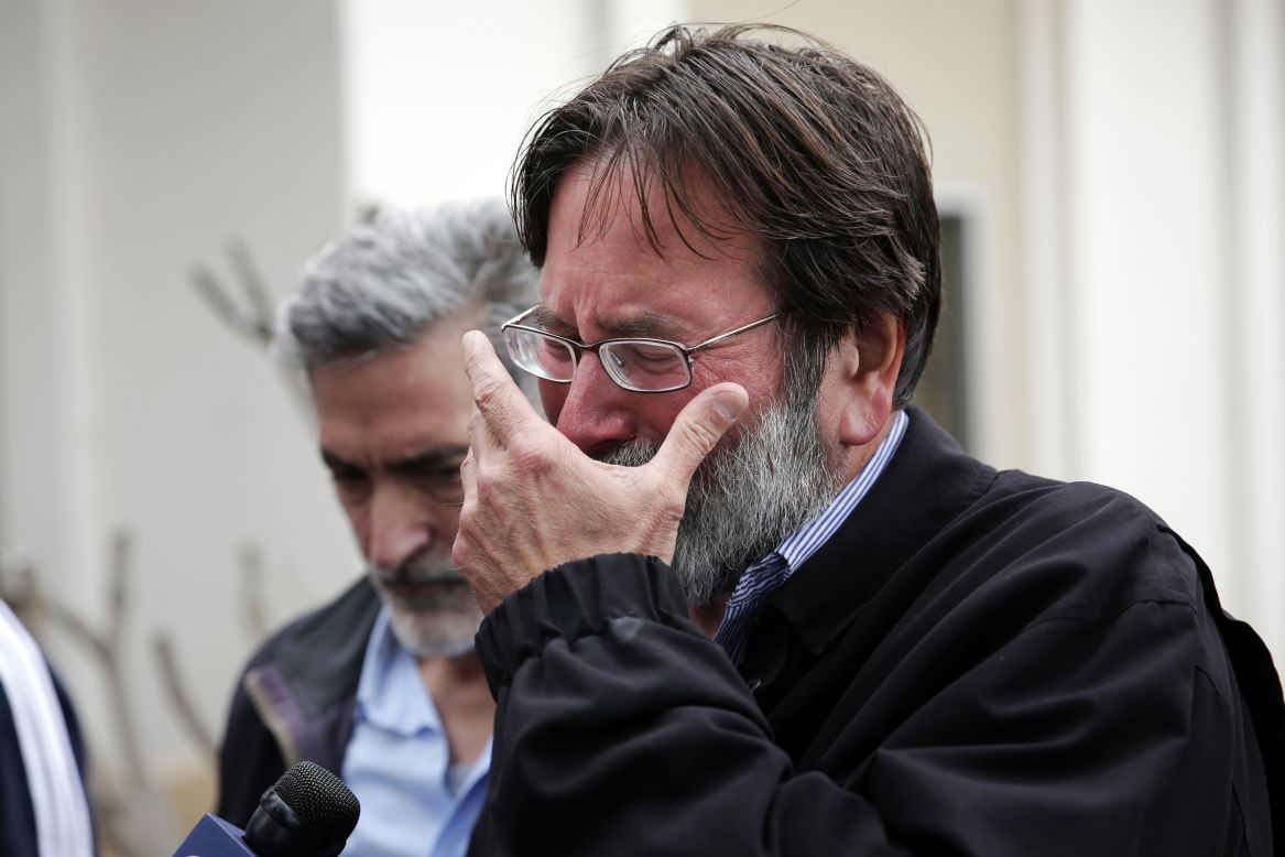 Richard Martinez, father of victim Christopher Martinez, breaks down as he talks to media outside the Santa Barbara County Sheriff's Office. "Our family has a message for every parent out there: You don't think it will happen to your child until it does," the visibly emotional parent said.