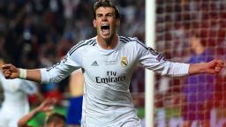Gareth Bale celebrates his decisive goal to put Real Madrid 2-1 ahead in the final against Atletico Madrid.