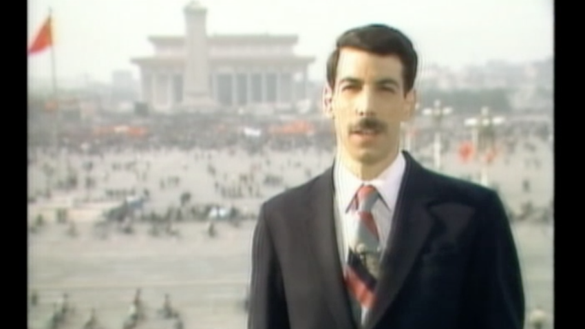 Mike Chinoy reporting live from Tiananmen Square.