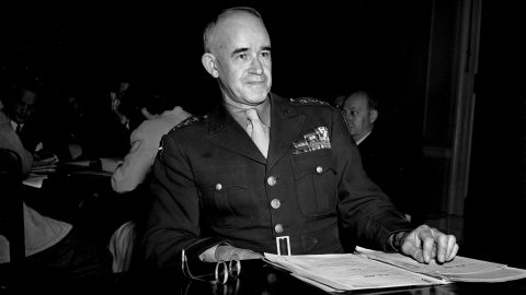 VA head Gen. Omar Bradley at a congressional hearing in 1945 asking for the creation of VA Medical Corps.