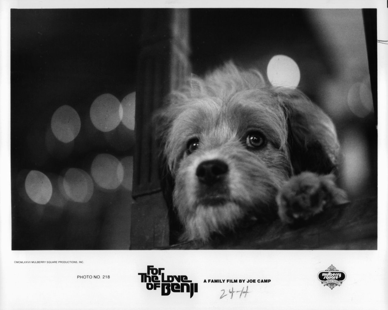 "Benji," about a goodhearted stray dog who saves the lives of two children, was a sleeper hit. It was among the top 10 box-office successes of 1974 and spawned a number of sequels.