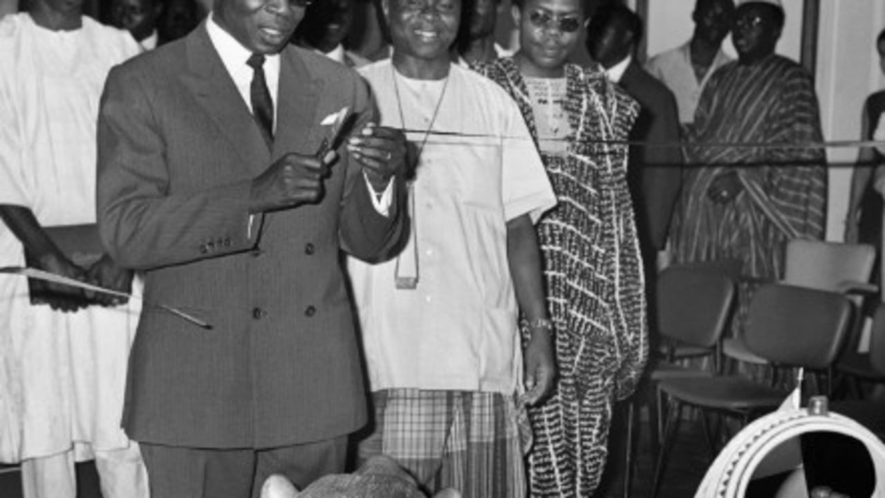 Senegalese President Leopold Sedar Senghor at the World Festival of Black Arts on April 07, 1966.