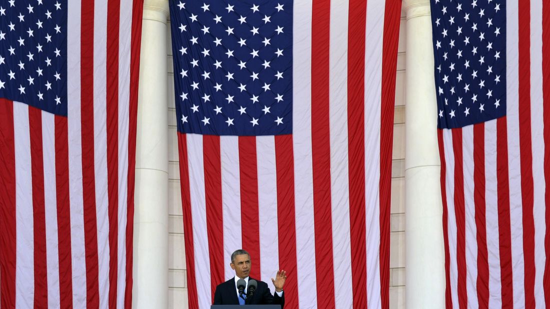 President Barack Obama speaks at Arlington National Cemetery in Arlington, Virginia, on May 26, 2014.