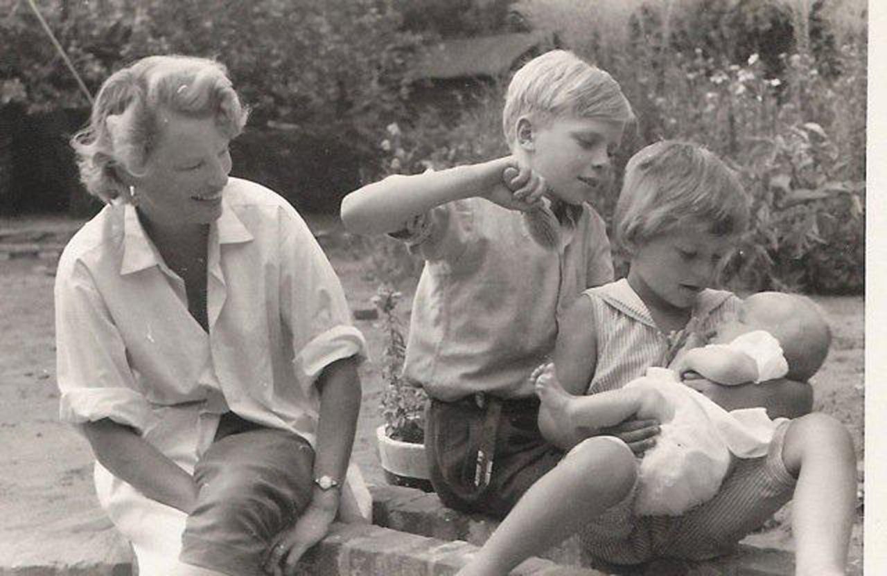 Here, Eve Branson is pictured with her children Richard, Vanessa and Lindy in a photograph from 1959.