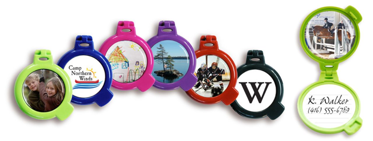Apart from storing personal info, colorful SwaggerTags allow you to personalize luggage with a picture.