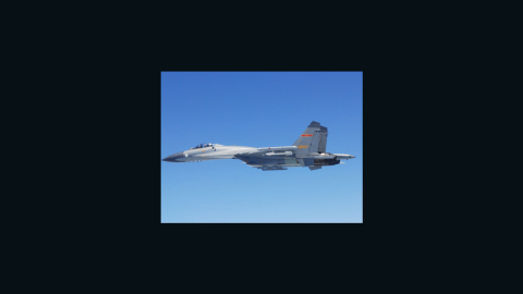 An image of a Chinese fighter jet released by Japan's Defense Ministry after the incident.
