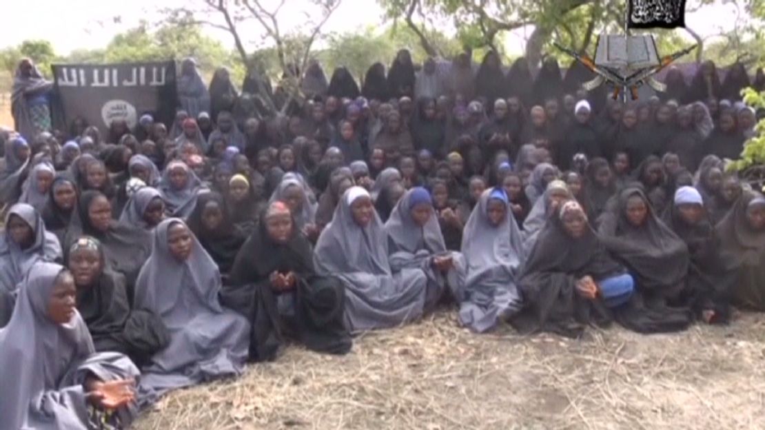 An image of the abducted school girls was released last year.