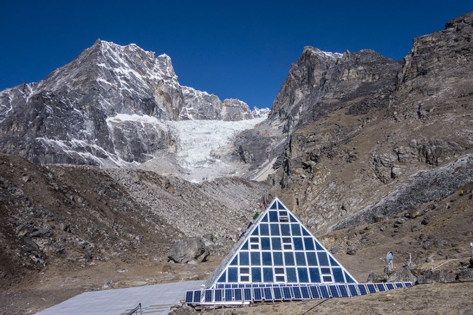 The Pyramid International Laboratory/Observatory high altitude scientific research center is located at 5,050 meters, at the base of the Nepali side of Everest. <br />Since 1990, it has been offering the international scientific community a chance to study the environment, climate, human physiology and geology in a remote mountain protected area. <br />