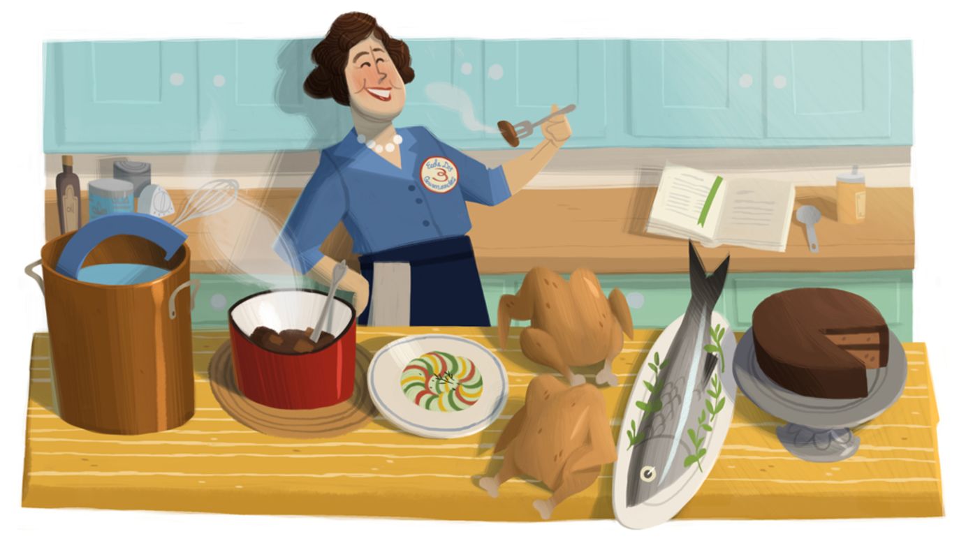 A Doodle on August 15, 2012, celebrated American chef Julia Child's 100th birthday.