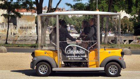 An electric driverless car called Citymobil was introduced in French town of La Rochelle in 2011 as part of a program aiming at reducing both traffic and pollution.