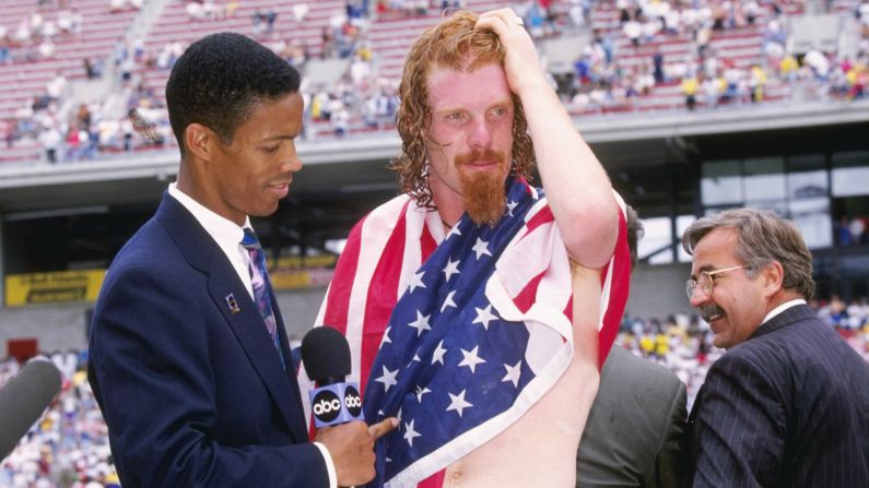 The USA 1994 World Cup was a treasure trove of iconic football styles. The host nation was well represented by Alexi Lalas, a defender whose rugged tackles were matched by his disheveled long locks and wizard-like beard. But even Lalas' admirable shabby chic couldn't save the U.S. jersey...<br />