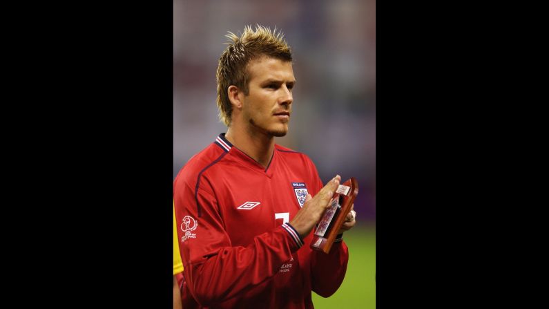 Modern man, style icon and part-time England football captain, David Beckham was at the center of a British media storm when he opted for a mohawk ahead of the 2002 tournament in Japan and South Korea. The midifelder who made it OK for men to wear sarongs is also the most capped outfield player in his country's history.