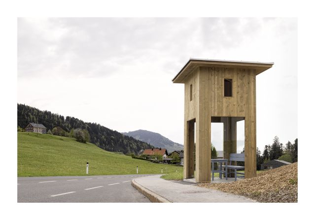 Dietmar Steiner stresses that the effort mounted by the town's 1000 residents is like nothing he had ever seen before: "It's the most wonderful project I have ever been involved with. The shelters are like temples of the bus system, and the people of the region have built it by themselves, for themselves" he explains. <br />Russian superstar of architecture <a target="_blank" target="_blank">Alexander Brodsky</a> presented his vision in the form of a watch tower -- there is even a bench and a table for waiting in comfort in case the famously punctual Austrian bus service is late.