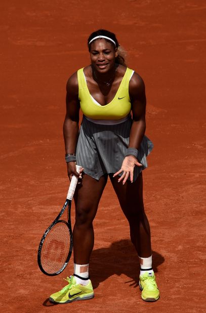 Serena Williams' bid to claim a record-equaling 18th women's singles grand slam title came to an abrupt end in Paris after she was knocked out in the second round 6-2 6-2 by Spain's Garbine Muguruza.
