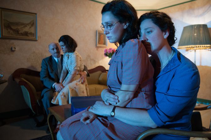 The play uses elaborate moving sets to show the Frank family's flight from their comfortable life into a cramped secret annex shared with others.