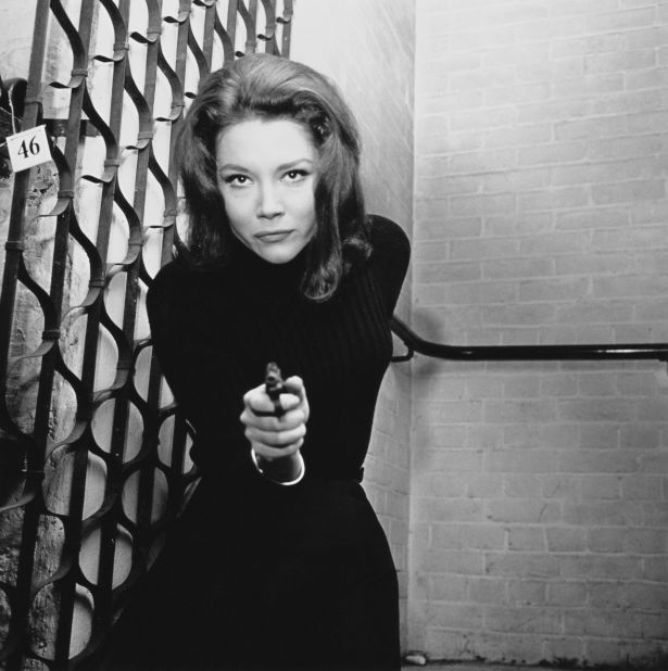 English actress Diana Rigg plays the kickass spy Emma Peel in the '60s television series "The Avengers." 