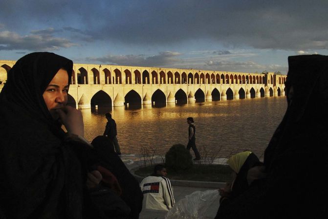 Isfahan is one of Iran's great treasures, breathtakingly elegant, located at the foot of the Zagros mountains. Romantics should try a walk along Zayandeh River to the beautiful Khaju Bridge (pictured). 