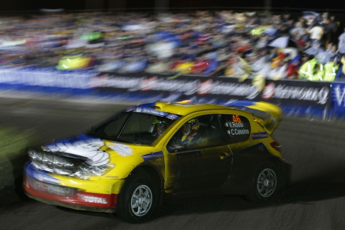 Rossi has also turned his hand to four wheels and drove for Peugeot in the 2002 Rally of Wales GB. 