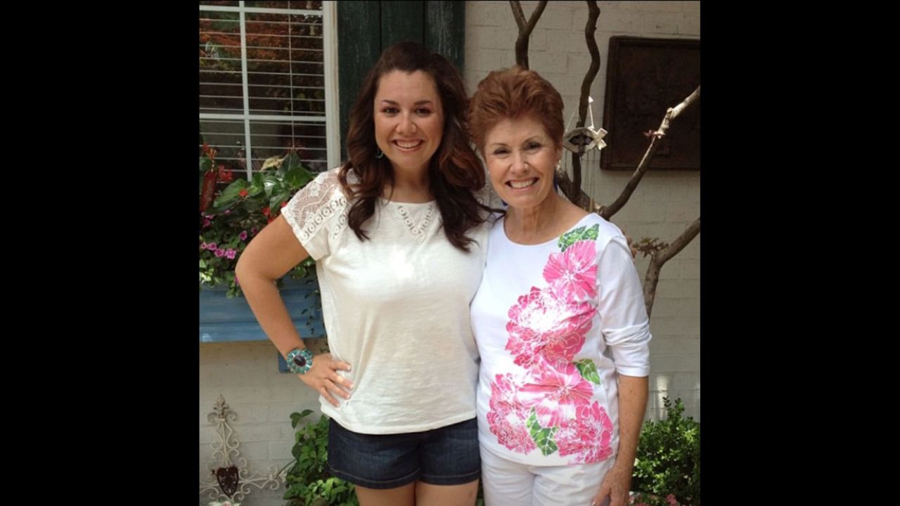 July 2013: Tarver and her mom, Vicki Crow, who was a full-time teacher and aerobics instructor. "I had just started being able to purchase clothing in the women's section that was not plus sized. When I tried this shirt on and it fit, and it wasn't an XL, I cried." 