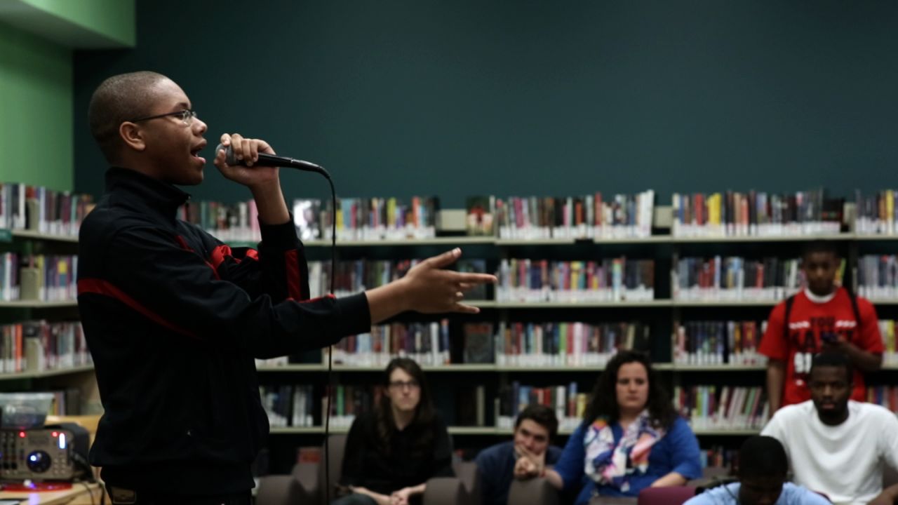 The YOUmedia center hosts a weekly open mic night for singers, poets and spoken word artists. 